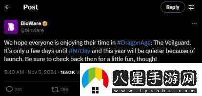 N7日臨近但無質(zhì)量效應5的重大更新發(fā)布