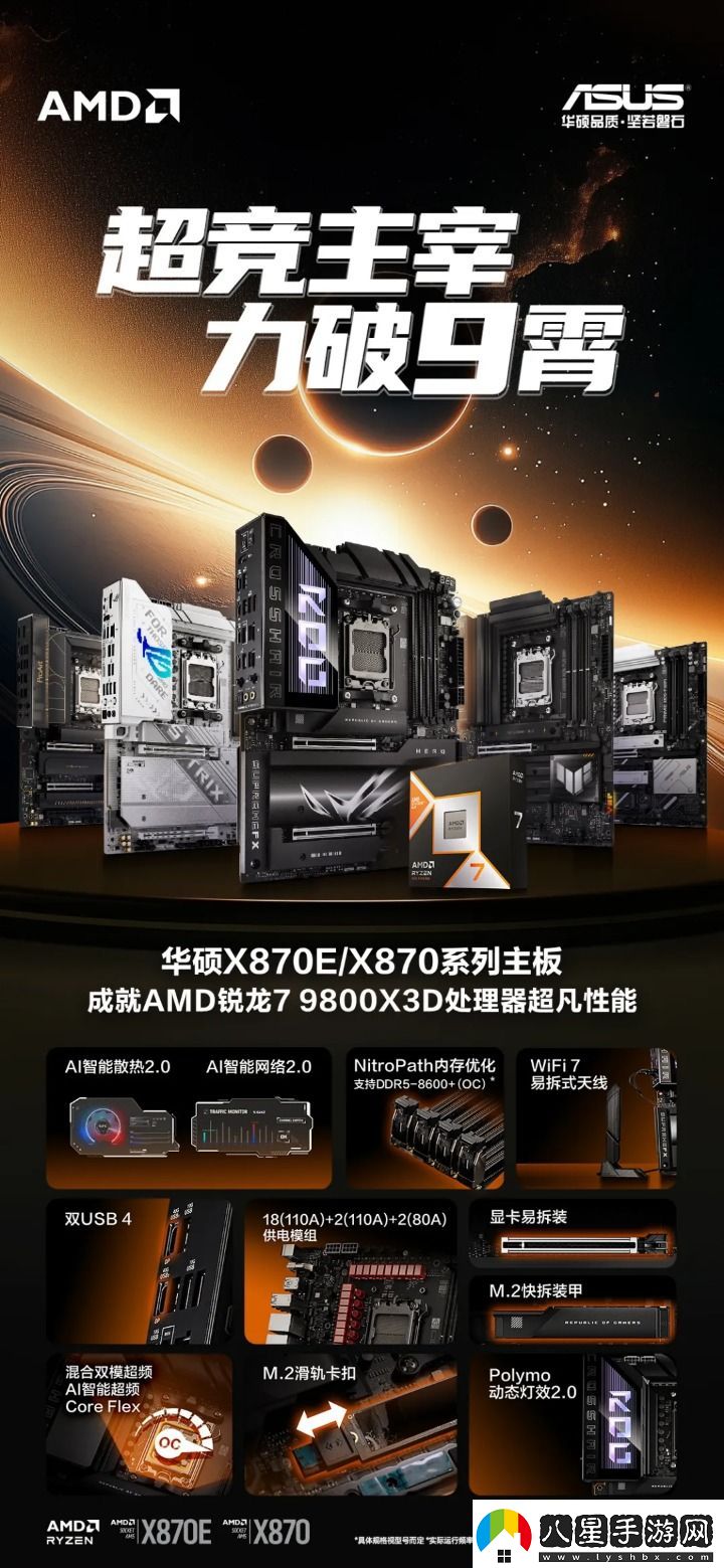 9800X3D+華碩X870主板雙A合璧新王組合