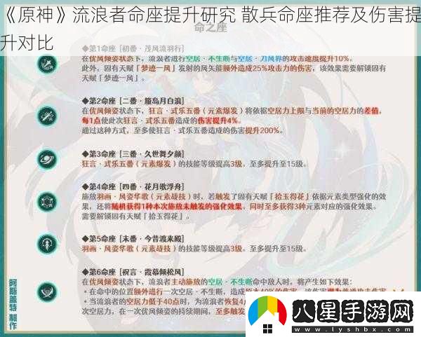 原神流浪者命座提升研究