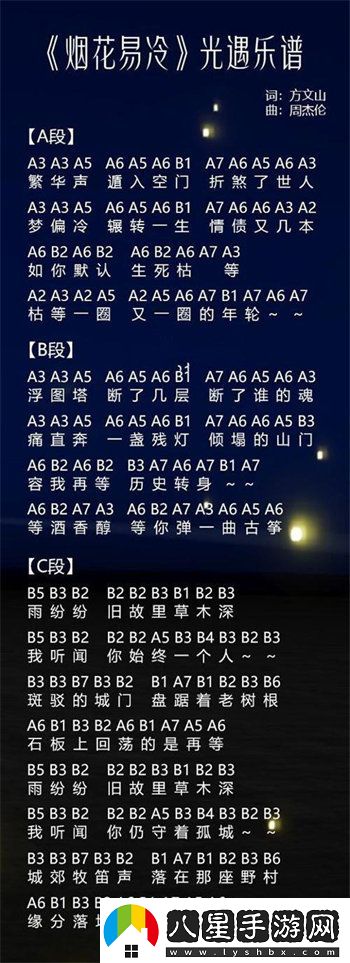 光遇熱門歌曲琴譜介紹